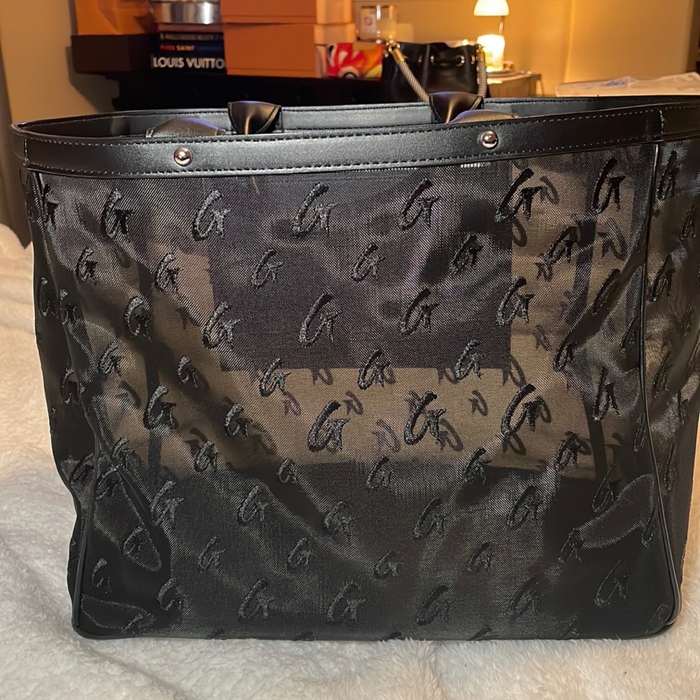 Glam-aholic mesh tote black